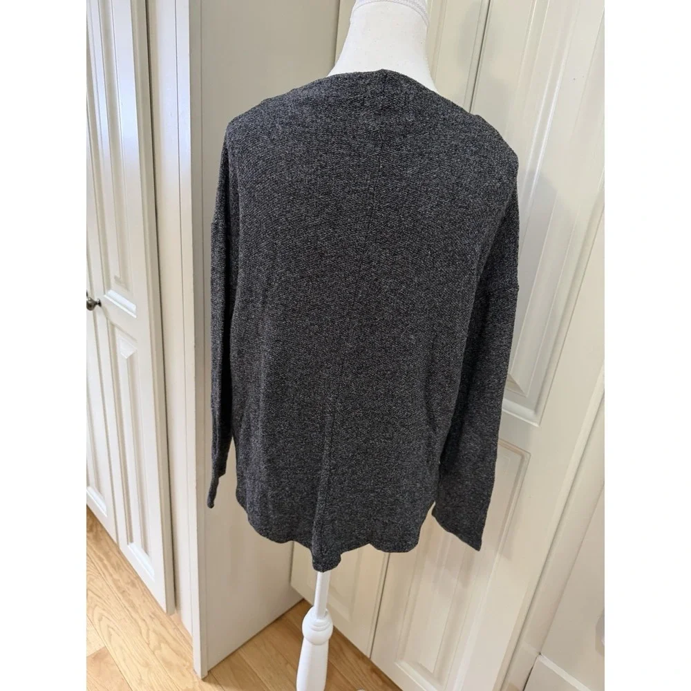 Womens Old Navy Large Charcoal Marled Knit‎ Sweater Soft Cozy Minimalist Top EUC
